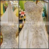 Beads Crystal Sexy Diamond Wedding Dresses/beaded fabrics lace for bridal 3d tulle lace design                        
                                                Quality Choice