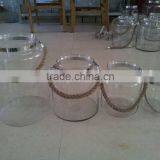 Clear Big Glass Lantern With Rope Hanging