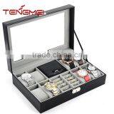 Leather Jewelry Box Watch Organizer, Watch Box With Jewelry Display thumbnail-4