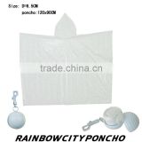 disposable waterpoof ball packed PE raincoat rain cape poncho with keychain