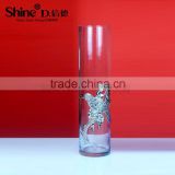 Decorative Tall clear Glass flower vase with pewter bird decor                        
                                                                                Supplier's Choice