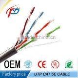 305m solid or stranded 10 number of conductor 24awg utp cat 5e cable