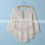 2016 Hot Sales Bohemian Pure Cotton Embroidery Crochet Lace Tops thumbnail-1