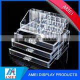 Large 3 Drawers Clear Acrylic Cosmetic Display Makeup Organiser Box Case Storage