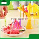 Eco Plastic Tableware Kid Cartoon Tree Birdie Fruit Fork Set thumbnail-1