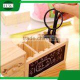 Multipurpose Wooden Double-deck Drawer Blackboard Penholder Storage Pen Container Case Box Holder thumbnail-4