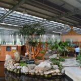 Large Garden Design Glass Covered Commercial Greenhouse For Vacational Village thumbnail-2