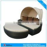 Лежак для отдыха из плетеного тростника для сада на открытом воздухе с навесом thumbnail-4