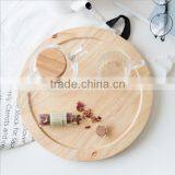Rubber Wood Dinnerware Wood Plate Rubber Wood Plate Tray Large Wood Plate 30cm Plates Tableware Serving Tray Vintage Trays thumbnail-2