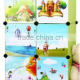 DIY 6 Cube Candy Color Plastic Storage Box for Kids Furniture Combination Cabinet thumbnail-1