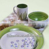 KC-00182/ceramic Round Dinner Set/round Shape/green Decal thumbnail-1