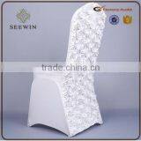 Solid White Rosette Chair Cover Wedding thumbnail-1
