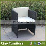 Cube Outdoor Chair / Rattan Chair With Hidden Ottoman thumbnail-3