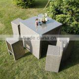Wholesale Modern Wooden Top Rattan Base Bar Table and Chairs thumbnail-3
