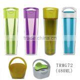 Portable Double Wall Plastic Sports Drink Bottle With Removable Lid thumbnail-1