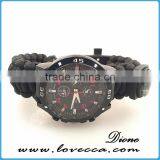 Multifunction Compass Fire Starter Outdoor Watch Survival Bracelet thumbnail-2