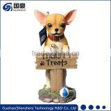 Lovely Resin Chihuahua Figurine Dog Welcome Garden Sign Statue thumbnail-1