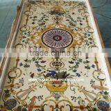 Marble Inlay Table Tops, Inlay Marble Pietra Dura Coffee Table Top thumbnail-1