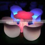 2 Years Warranty Fashion Beautiful Design Plastic LED Sofa & Table With 16 Colors Change by Remote Control