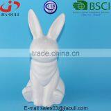 BSCI Audit Factory EASTER Decorative Bunny Glazed Grey/white Ceramic Rabbit Figurines, Ceramic Animal Figurines thumbnail-1