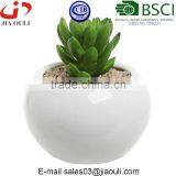 Glazed White Small Round Modern Ceramic Succulent Planter Pot thumbnail-3