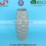 Stylish Wave Textured Design Glazed Grey Ceramic Vase for Decoration thumbnail-4