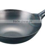 Iron Blue Temper Press Chinese Single Handle Fry Pan thumbnail-1