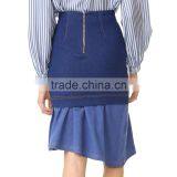 Latest Fashion Vintage Denim Pattern Lady Short Jean Skirt Design Picture thumbnail-3