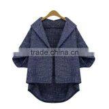 Hot Selling High Quality New Design Ladies Casual Turn-down Collar Asymmetrical Women Jacket Model With Cap Sleeve thumbnail-2