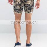2016 High Quality Latest Custom Side Slant Pockets Men's Flower Printing Slim Fit 100% Cotton Soft Touch Zip Fly Casual Shorts thumbnail-2