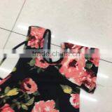 Women Low Price Sexy Cold Shoulder Floral Print Tight T-shirt thumbnail-2