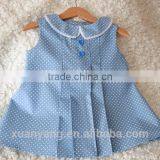 Top Fashion Lovely Polka Dot Lace Trim Collar Smocked Western Style 1-6 Years Old Little Girl Princess Dresses thumbnail-1
