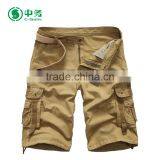 Wholesale Garment Dyed Multi Pockets 100% Cotton Twill Mens Blank Cargo Shorts thumbnail-2