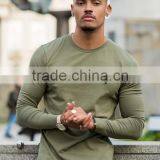 2017 Hot New Products Mens Long Sleeve Longline Curved Hem T Shirt Custom Elongated T Shirt Wholesale Fashion Streetwear thumbnail-1