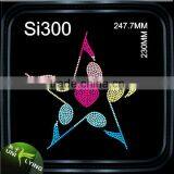 Fashion Two Smile Stars Heat Hot Fix Rhinestone Transfer Motif thumbnail-5