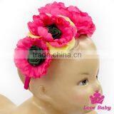 Plain Blue Bulk Flower Baby Girl First Birthday Gift Headband Kids Festival Floral Hairband thumbnail-4