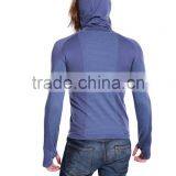 Seamless Long Sleeve Hoodie Shirt Sportswear for Men With Thumbholes thumbnail-2