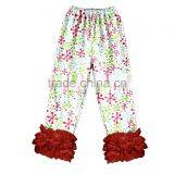 China Wholesale Girls Pants With Ruffle New Model Girls Pants With Floral Printing thumbnail-3