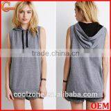 Wholesale Fully Lined Sleeveless Women Hoodie Knit Custom Hoodies 2015 thumbnail-1