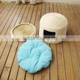 R1906H Straw Products For Pet Lgloo Wicker Cat Bed Pet Carrier Basket House thumbnail-1