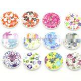 Mixed Multicolor Flower 2 Holes Round Wood Painting Sewing Buttons 15mm(5/8") thumbnail-2