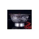 Silver Bowl - Large Bowl With a Dragon and a Phoenix thumbnail-2