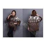 Autumn Wool Women Jacquard Sweaters Turn Down Neck , Snowflake Ladies Loose Pullover