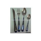 stainless steel dinnerware with blue plating