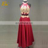 Cheap Halter Design Two-Piece A Line Long Evening Dress thumbnail-1