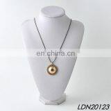 Long Chain Gold Flower Disk Pendant Necklace thumbnail-1