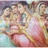 Indian Canvas Painting Maharani And Her Companions thumbnail-1