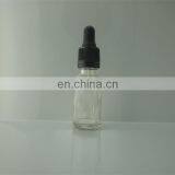 20ml Clear Glass essential oil Bottles with black plastic dropper
