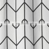 Extra Long Black Polyester Hotel Shower Curtain With Hooks thumbnail-3