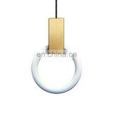 Nordic Indoor Lighting Modern Acrylic Round Ring LED Metal Light Pendant Lamp thumbnail-4